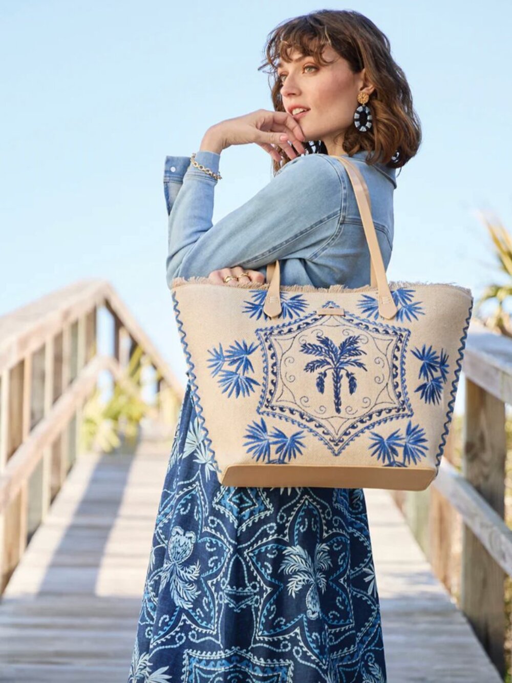 Spartina 449 Ogeechee Palm Medallion Beach tote